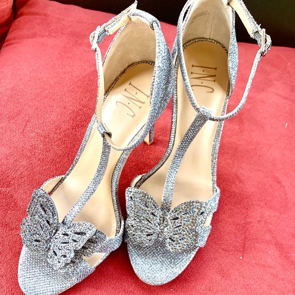 COPY - INC Silver butterfly heels